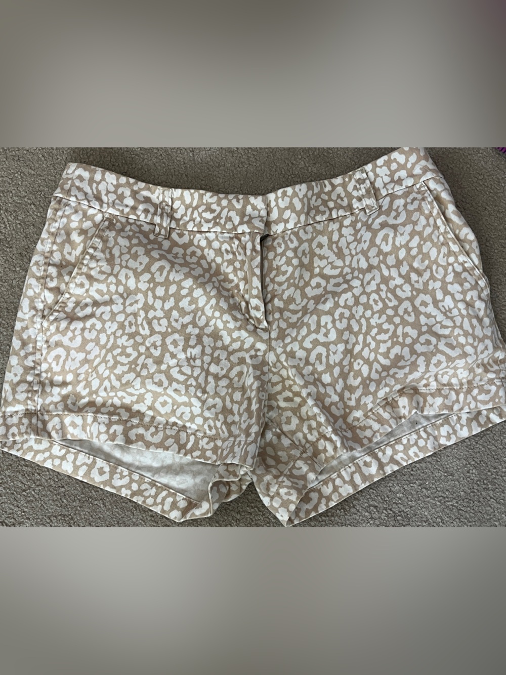 J Crew Beige & White Leopard Print Women’s Shorts